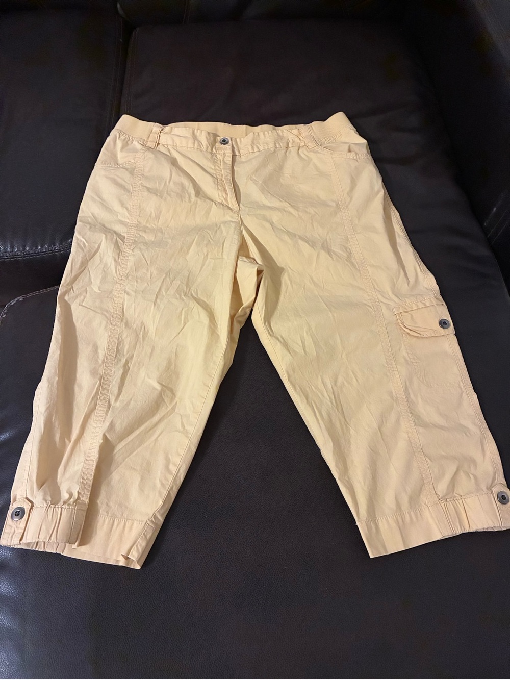 Chico's Light Yellow Cargo Capris